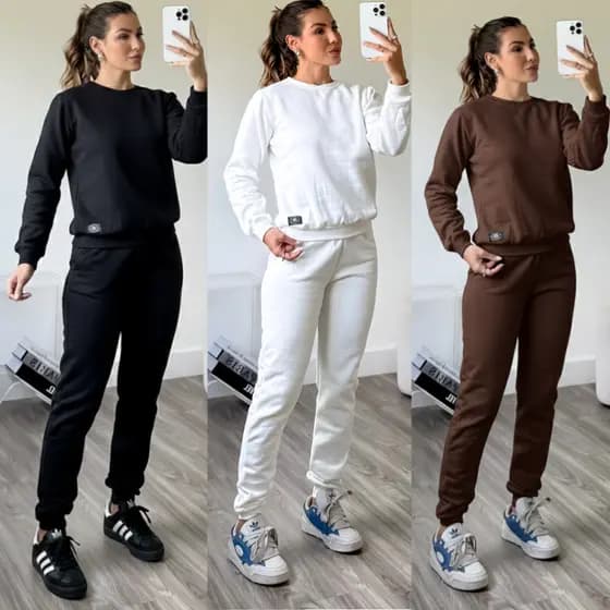 conjunto feminino moletom calça jogger blusa de frio AEROLOOK conjunto de frio conjunto moletom feminino