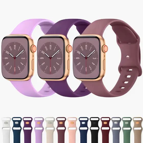 Pulseira Silicone para Apple Watch 8, 7, SE, 3, 4, 5, 6, 9, Ultra 2, 49mm, 44mm, 40 milímetros