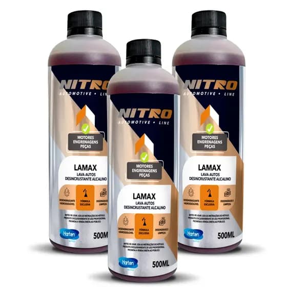 Kit 3 Lamax Shampoo Automotivo Remove Lama e Sujeira Pesada Limpeza Profunda