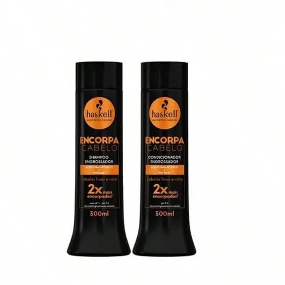 Kit Haskell Encorpa Cabelo Shampoo e Condicionador 300ml - Engrossador Cabelos 2x mais Encorpados