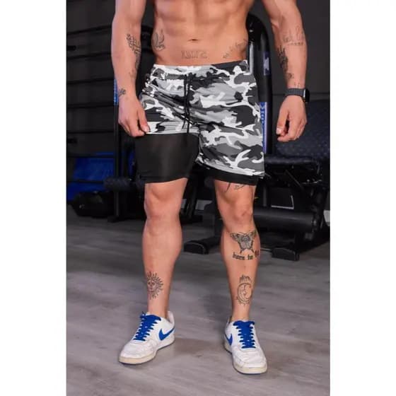 Shorts Masculino - Ideal para Academia e Corrida Fitness Bermuda Treino Com Bolso Interno