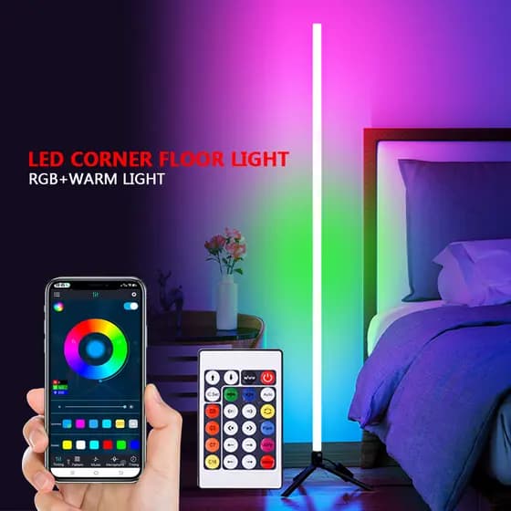 Luz De Chão RGB USB 5V Indução De Som Telefone Inteligente APP Controle Remoto Lâmpada Canto Nordic