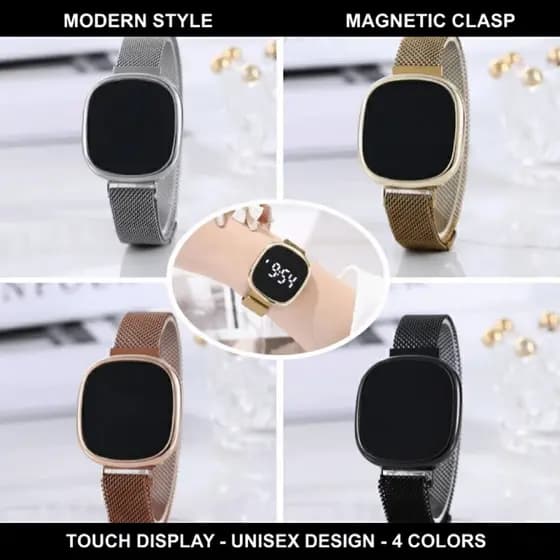 Relógio Eletrônico Transfronteiriço LED Touch Moda para Homem e Mulher com Relógio Magnético St