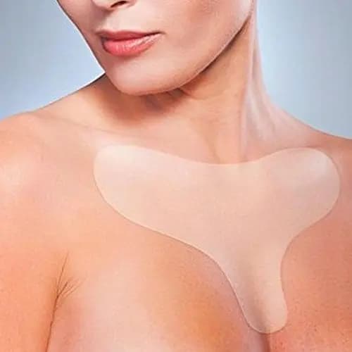 Almofadas De Peito De Silicone Reutilizáveis Em Forma De T Pescoço Colar Rugas Remendo Suaviza Sua Pele E Evita O Envelh