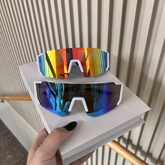 Óculos De Ciclismo Unissex Com Proteção UV400 | Sol Grandes E À Prova De Vento Armação Leve Para Atividades Ao Ar Livr