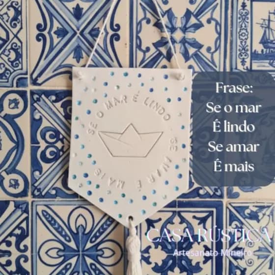 Flâmula Decorativa em Cerâmica fria Artesanal - Frases Motivacionais - Decoração Boho Minimalista