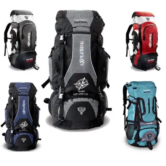 Mochila Cargueira Reforçada Para Acampamentos Trilhas Impermeável De 70/75 Litros