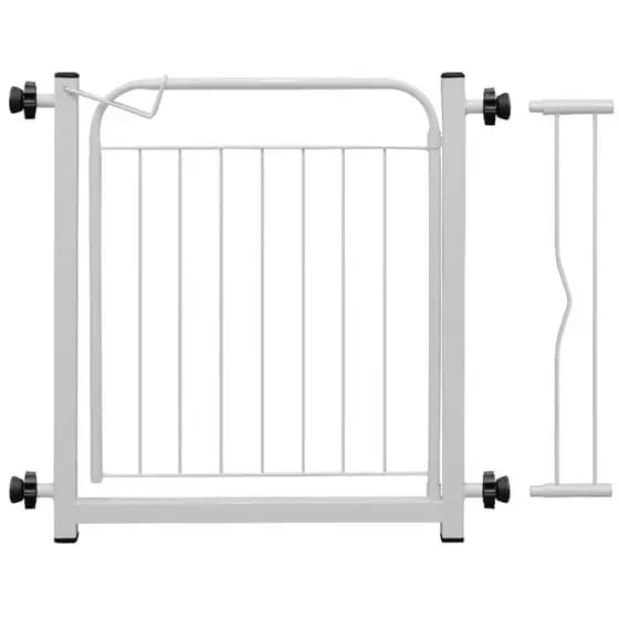 Portão Pet Cães Bebês Largo 69 a 84cm Extensor 10cm Branco