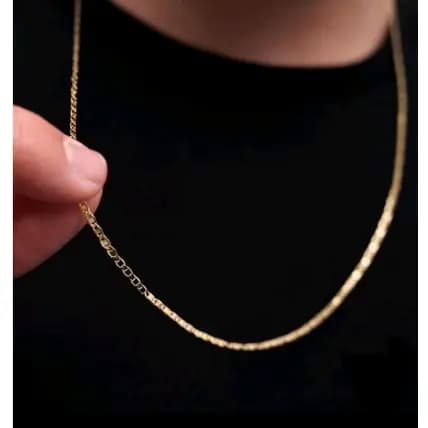 Corrente Correntinha Piastrini Masculina Banhada Folheado A Ouro 18k Cordão Fino 2mm moeda antiga original!!!!