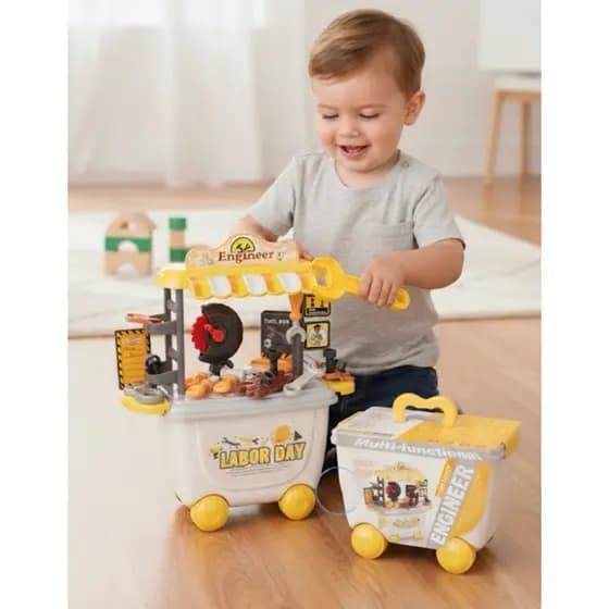 Brinquedo de menino brinquedos femininos infantil Carrinho ENGENHEIRO Infantil, Educativo Crianças com 37 peças