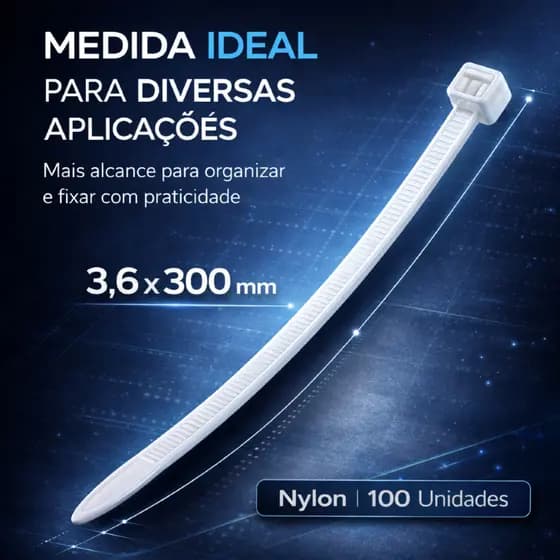 Kit 100 Abraçadeira Nylon Enforca Gato 3.6x300mm Resistente