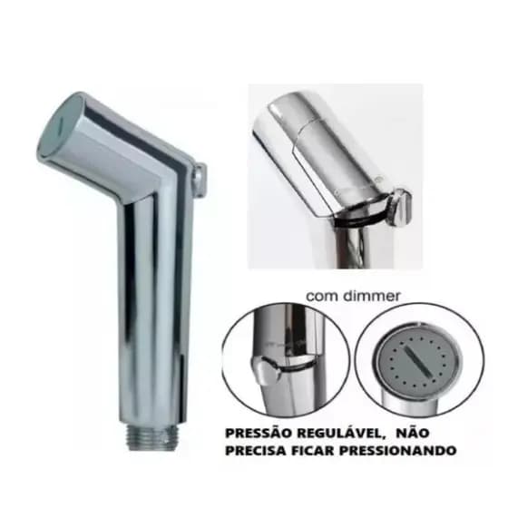 Gatilho Para Ducha Higiênica Bidê Chuveiro Abs Monaco Com Regulagem De Pressão De Água