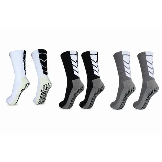 Kit 6 Meias Esportivas Grip Antiderrapante Cano Alto - Jogador de Futebol