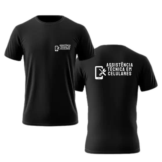 Camiseta Masculina Feminina Assistencia Tecnica Em Celulares Preta