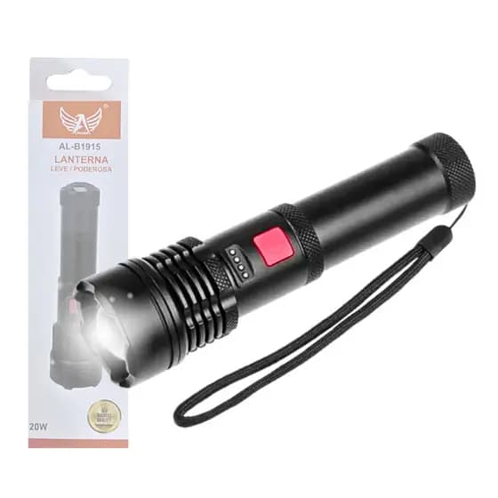 Lanterna Recarregável Usb Tática Portátil Bateria Luz Led 20W Super Potente