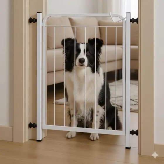 Portão Grade Pet de Proteção Aço Inoxidável - 69 cm para Cachorros, Cães, Gatos, Crianças e Bebês