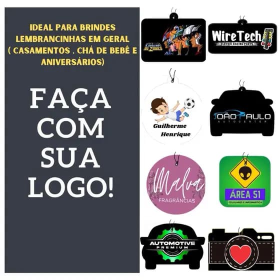 Aromatizantes Cheirinho para carro Personalizado - Perfumaria Fina - 100 unidades