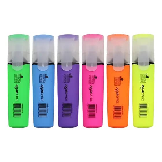 6 Marca Texto Neon Fever 6 Cores 6mm - Jocar Office