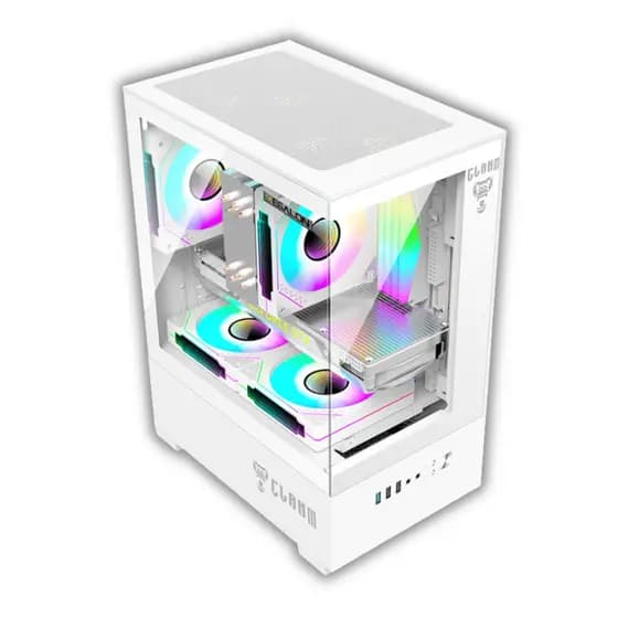 Gabinete Gamer Snow Megalon + Fan Branca + Controladora Clanm