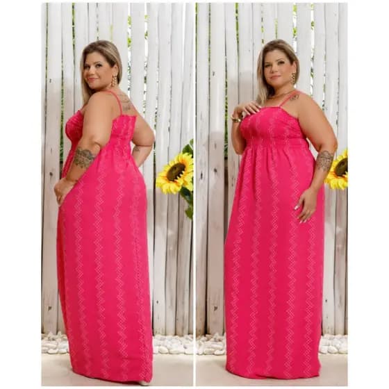 vestido longo kits duna pipoca de alça 38-44 casual elegante conforto moderno