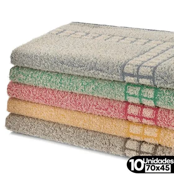 Kit c/ 10 Toalhas de Piso Atoalhado Para Banheiro Com Estampa Pé