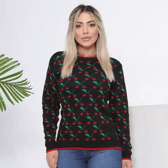 Blusa Feminina com detalhes Cereja