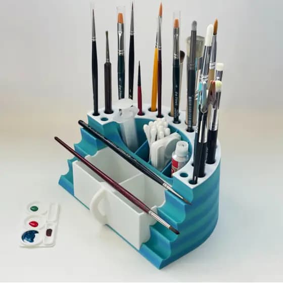 Suporte Organizador de Pincéis de Pintura com Bandeja para Artistas