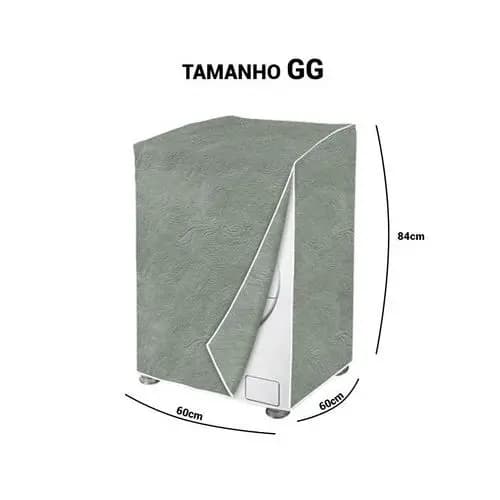 Capa Maquina de Lavar Flanelada Cinza Perolizada GG