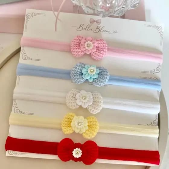 Kit faixinha de cabelo para bebê rn (kit com 5 un)