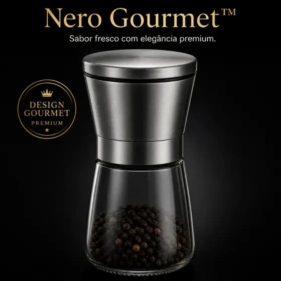 Moedor Pimenta Manual Porta Temperos 165ml Nero Gourmet™