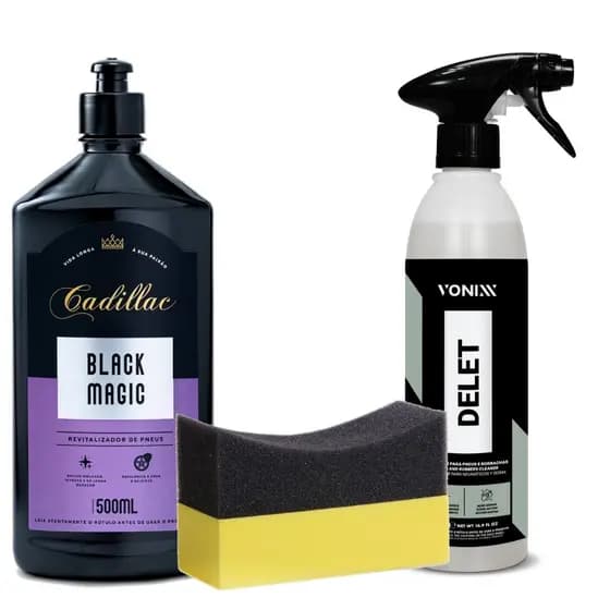 Pretinho Black Magic Cadillac Selante para Pneu Brilho e Proteção