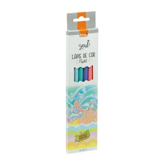 Lápis de cor 6 cores Tons Pastel Soul BRW
