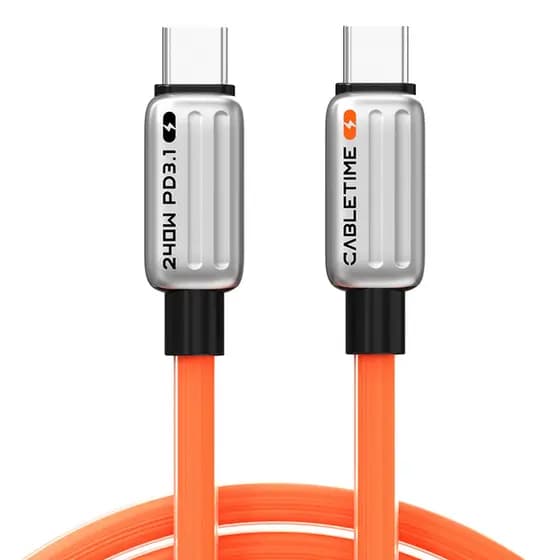 Cabo Carregador Usb C De Alta Velocidade Pd 3.1 Turbo 240w 48v/5a 1 Metro Cabletime