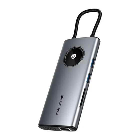 Dock Station Usb C 10 Em 1 Com Hdmi 4k@30hz Vga 1080p Rj45 1000mbps Pd 100w Cabletime