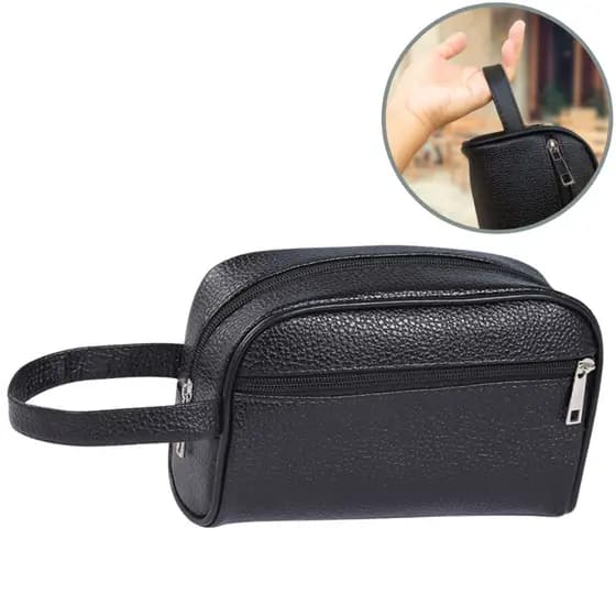 Necessaire Masculina Viagem Bolsa Porta Objeto Compacto com Alça Academia Trabalho Presente Premium