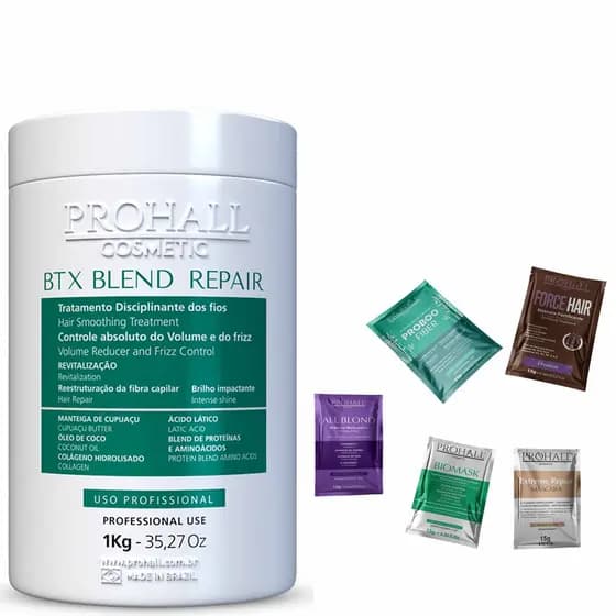 Prohall BTX Orgânico Blend Repair - 1kg + 3 Sachês Sortidos