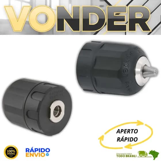 Mandril De Aperto Rapido 10mm 3/8'' Vonder Furadeira Manual Parafusadeiras a Bateria Oferta Premium