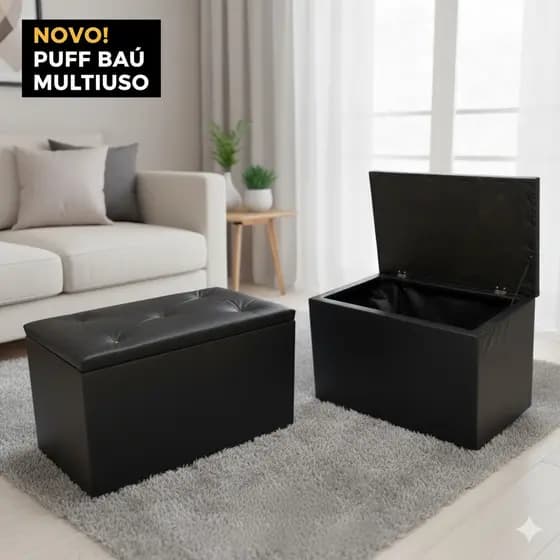 Puff Bau Medio Porta Objetos E Brinquedos