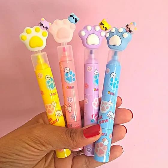 2 Marca texto com 3 cores criativo/material escolar/caneta marca texto/lembrancinhas de aniversário HE59808