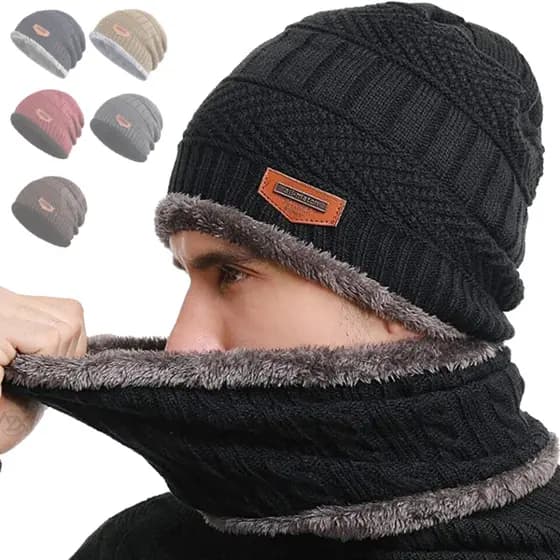 Touca de Inverno com Protetor de Pescoço Frio
