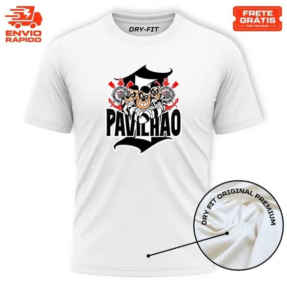 Camiseta Camisa Masculina PAVILHÃO 9 EXCLUSIVA Torcida Organizada Dry Fit Futebol Timão