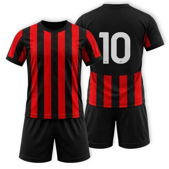 Conjunto Kit Camisa + Short de Futebol Infantil ou Juvenil do MIL@N Time Masculino Menino