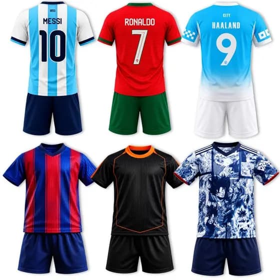 Conjunto Kit Camisa + Short de Futebol Infantil Time Seleções Nacionais | Internacionais | Europeus | DIVERSOS TIMES