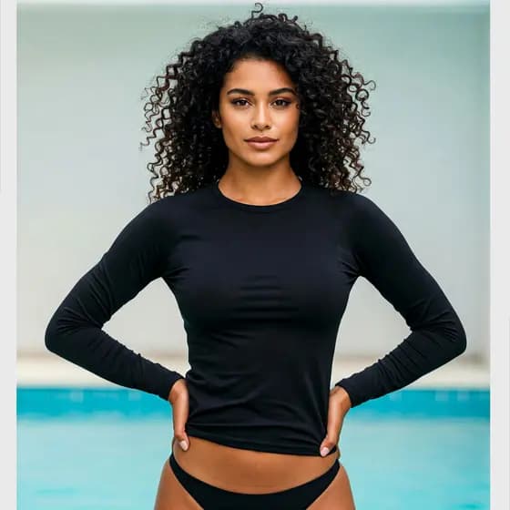 Blusa Térmica Feminina Manga longa Slim Malha Fria Proteção Solar Uv50+ Camiseta Lisa Compressão