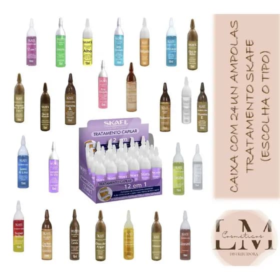 Pack com 24un Tratamento Capilar Skafe Ampola 10 ml (Clique e Escolha o tipo de tratamento)