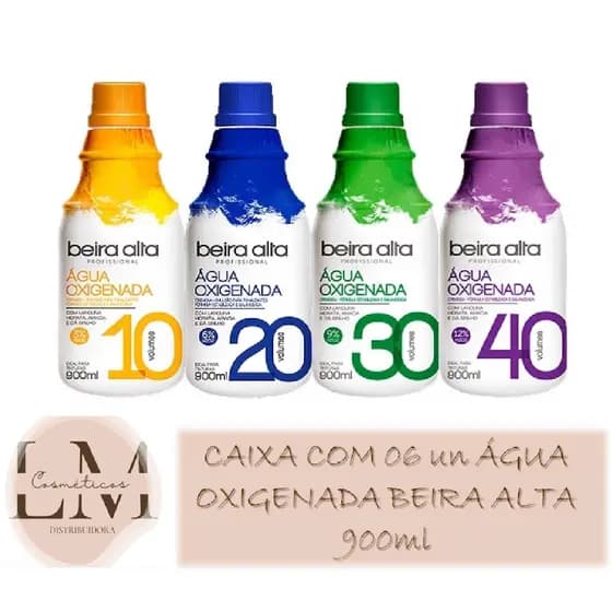 Caixa com 06 un Água Oxigenada 900ml - Beira Alta (escolha a volumagem da OX)