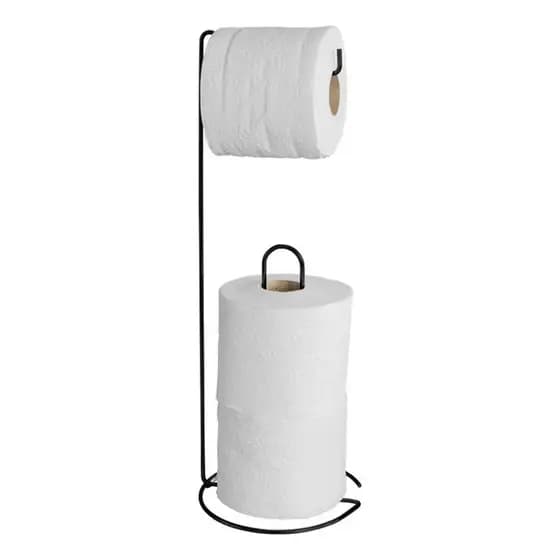 Suporte De Chão Porta Rolo Para 03 Papel Higiênico Preto