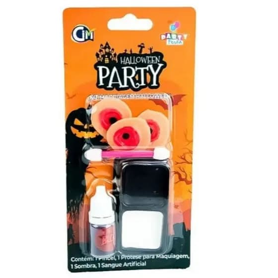 KIT MAQUIAGEM HALLOWEEN FESTA A FANTASIA - SANGUE FALSO - MACHUCADOS FALSOS - ZUMBI - MORDIDA