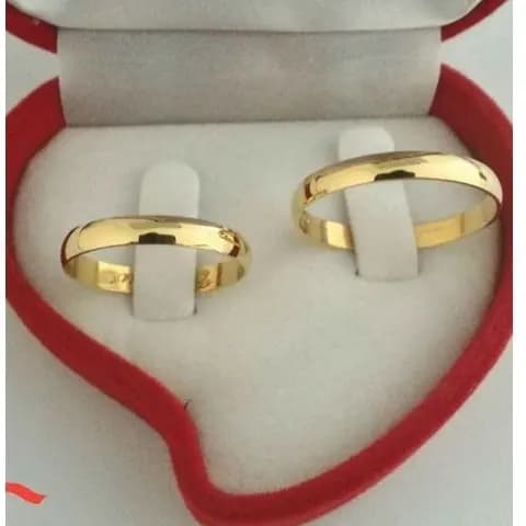 Par de alianças Casamento e Noivado 4mm PROMOÇÃO (ENVIAR MEDIDA NO CHAT)MDPF