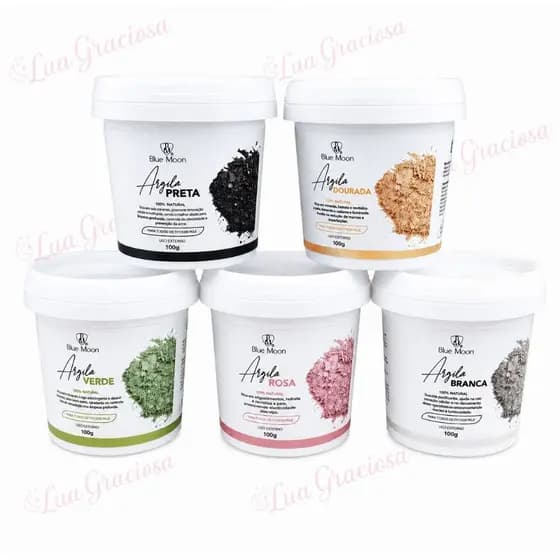 Argila Facial Natural Blue Moon – Tratamento Completo para Pele Oleosa, Acne e Limpeza Profunda (100g)